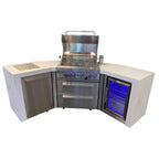 Mont Alpi 400 Deluxe Island Grill with 45 Degree Corners and Fridge Cabinet, MAi400-D45FC
