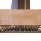 ZLINE 36 in. Island Mount Range Hood Designer Series Maple Wood Butcher Block Finish 681iM-36