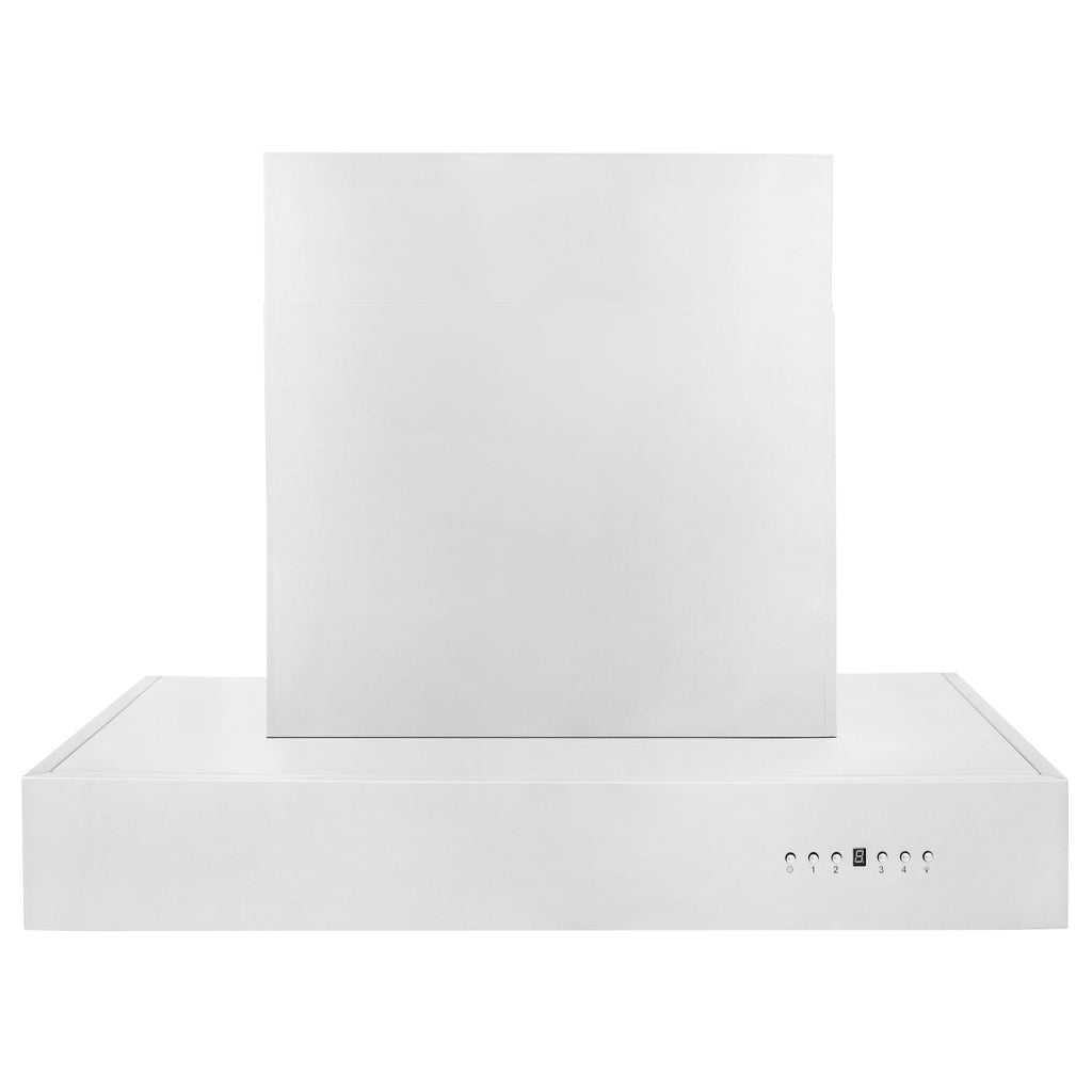 ZLINE 36 in. Wall Mount Range Hood 400 CFM Stainless Steel Ducted 4-Speed LED Lighting (KECOM-36)