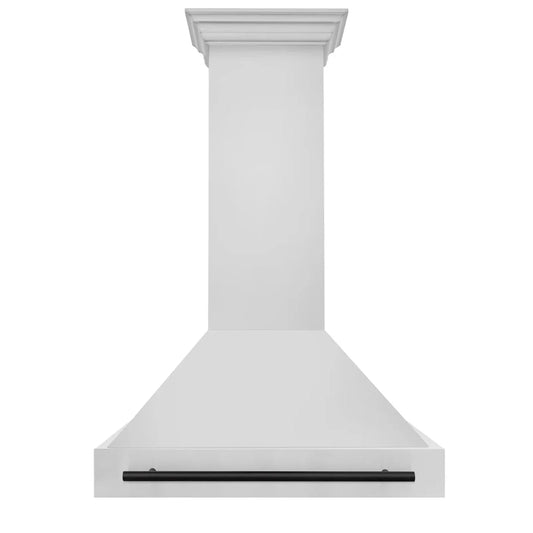 ZLINE 36 in. Wall Mount Range Hood – Stainless Steel – Matte Black Handle – 700 CFM – Autograph Edition (8654STZ-36-MB)