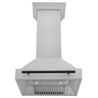 ZLINE 30 in Wall Mount Range Hood 400 CFM Satin Stainless Steel Matte Black Handle (8654SNZ-30-MB)