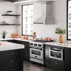 ZLINE 30 in Wall Mount Range Hood 400 CFM Satin Stainless Steel Matte Black Handle (8654SNZ-30-MB)