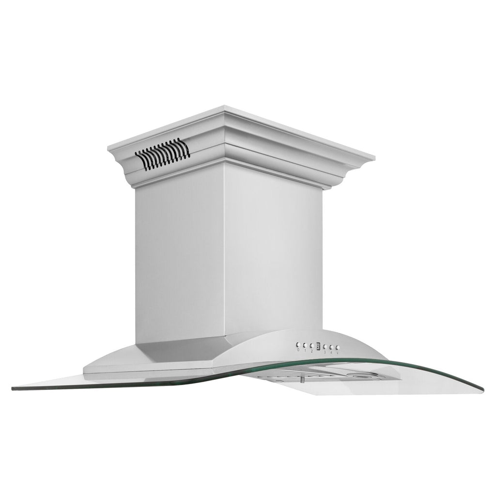 ZLINE 30 in. Wall Mount Range Hood Ducted Stainless Steel CrownSound Bluetooth Speakers (KNCRN-BT-30)