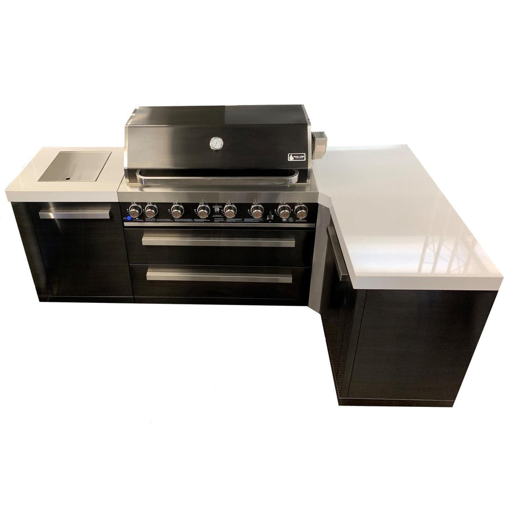 Mont Alpi 805 Black Stainless Steel Island Grill with 90 Degree Corner, MAi805-BSS90C
