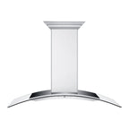 ZLINE 48 in Wall Mount Range Hood Ducted Stainless Steel CrownSound Bluetooth Speakers (KN4CRN-BT-48)