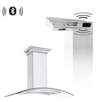 ZLINE 48 in Wall Mount Range Hood Ducted Stainless Steel CrownSound Bluetooth Speakers (KN4CRN-BT-48)