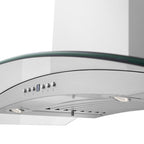 ZLINE 48 in Wall Mount Range Hood Ducted Stainless Steel CrownSound Bluetooth Speakers (KN4CRN-BT-48)