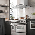 ZLINE 48 in Wall Mount Range Hood Ducted Stainless Steel CrownSound Bluetooth Speakers (KN4CRN-BT-48)