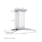 ZLINE 48 in Wall Mount Range Hood Ducted Stainless Steel CrownSound Bluetooth Speakers (KN4CRN-BT-48)