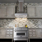 ZLINE 48" Wall Mount Range Hood – Ducted Designer Series, Satin Stainless Steel, 700 CFM (655-4SSSS-48)