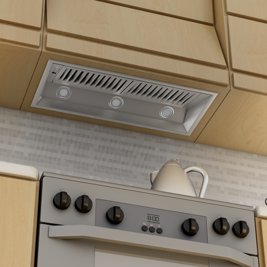 ZLINE 34 Inch Range Hood Insert 700 CFM Stainless Steel Wall Mount Kitchen Vent with LED Lighting & Baffle Filters (695-34)