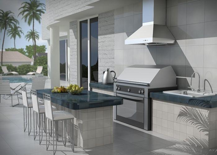 ZLINE 36 in. Wall Mount Outdoor Range Hood Ducted Outdoor Approved Stainless Steel (667-304-36)