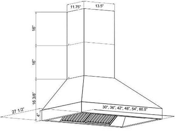 ZLINE 42 in. Wall Mount Range Hood with Remote Dual Blower, Stainless Steel, High-Performance Ventilation (697-RD-42)