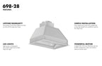 ZLINE 28 in. Range Hood Insert 18 in. Depth Wall Mount Stainless Steel Built-In Ventilation 700 CFM (698-28)