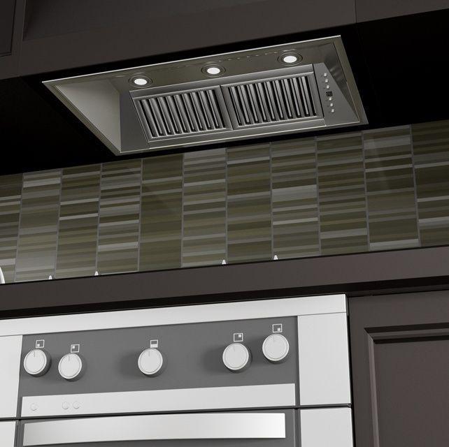 ZLINE 28 in Island Mount Range Hood Insert 21 in Depth Stainless Steel 4-Speed 700 CFM (721i-28)