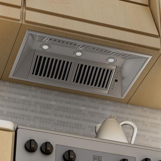 ZLINE 34" Range Hood Insert – Island Mount, 21" Depth, Stainless Steel, 4-Speed Fan, 700 CFM (721i-34)