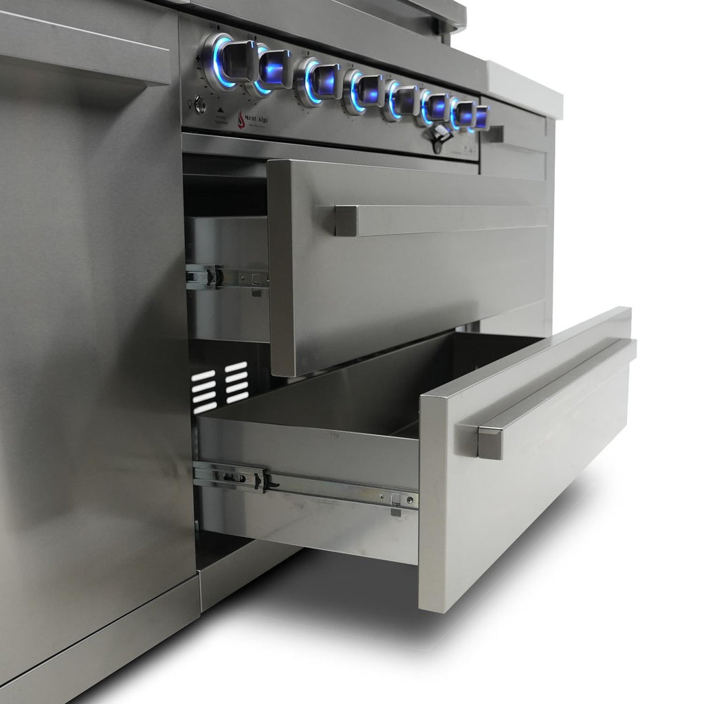 Mont Alpi 805 Deluxe Island Grill with Fridge Cabinet, MAi805-DFC