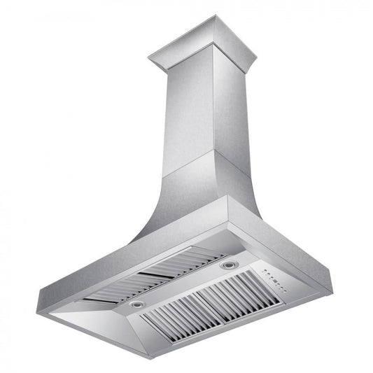 ZLINE 36 Inch Wall Mount Range Hood Satin Stainless Steel Designer Series Ducted (8632S-36)