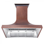 ZLINE 48" Wall Mount Range Hood Copper Finish 4-Speed Fan LED Lighting (8632H-48)