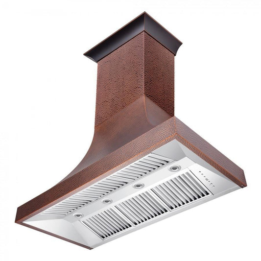 ZLINE 48" Wall Mount Range Hood Copper Finish 4-Speed Fan LED Lighting (8632H-48)
