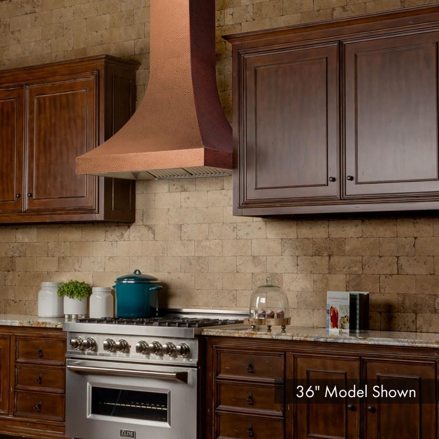 ZLINE 30 in. Wall Range Hood Designer Series Hand-Hammered Copper Finish 4-Speed Ventilation 500 CFM (8632H-30)