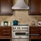 ZLINE 48 in Wall Mount Range Hood Satin Stainless Steel Ducted Designer Series 8632S (8632S-48)