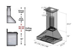 ZLINE 30 in Wall Mount Range Hood Ducted Satin Stainless Steel Blue Gloss Shell 8654BG-30