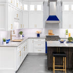 ZLINE 36 in. Wall Mount Range Hood – Satin Stainless Steel with Blue Gloss Shell, 700 CFM, 8654BG-36