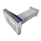 ZLINE 48 in. Wall Mount Range Hood Ducted 700 CFM Satin Stainless Steel with Blue Gloss Shell (8654BG-48)
