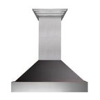 ZLINE 30 in. Wall Mount Range Hood, Satin Stainless Steel with Oil Rubbed Bronze Shell, Ducted Ventilation, 30-Inch, 8654ORB-30
