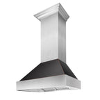 ZLINE 36 in Wall Mount Range Hood Ducted Satin Stainless Steel Oil-Rubbed Bronze Shell 700 CFM (8654ORB-36)