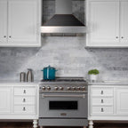 ZLINE 36 in Wall Mount Range Hood Ducted Satin Stainless Steel Oil-Rubbed Bronze Shell 700 CFM (8654ORB-36)