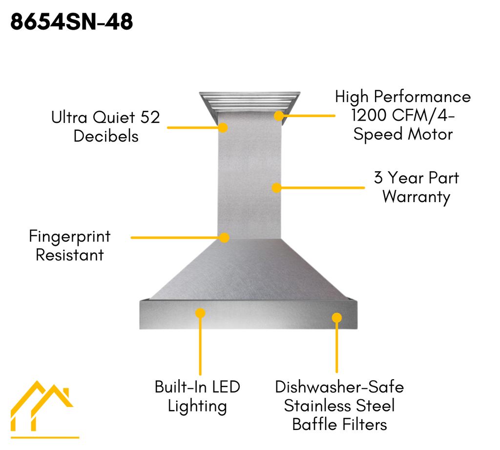 ZLINE 48 in. Kitchen Appliance Package with Satin Stainless Dual Fuel Range, Ducted Vent Range Hood and Tall Tub Dishwasher, 3KP-RASRH48-DWV