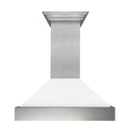 ZLINE Kitchen and Bath 30 in. Dual Fuel Range in Satin Stainless Steel with White Matte Door & 30 in. Range Hood Appliance Package, 2KP-RASWMRH30