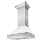 ZLINE 30 in. Wall Mount Range Hood Ducted Satin Stainless Steel White Matte Shell (8654WM-30)