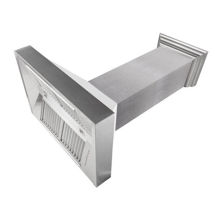 ZLINE 30 in. Wall Mount Range Hood Ducted Satin Stainless Steel White Matte Shell (8654WM-30)