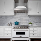 ZLINE 30 in. Wall Mount Range Hood Ducted Satin Stainless Steel White Matte Shell (8654WM-30)