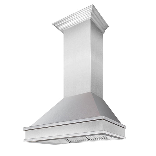 ZLINE 36 Inch Wall Mount Range Hood Satin Stainless Steel 400 CFM Ducted Designer Series (8656S-36)