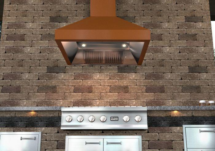ZLINE 30 in Wall Mount Range Hood Copper with Crown Molding 8667C-30