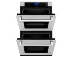 ZLINE Appliance Package - 30" Professional Double Wall Oven, 36" Rangetop, Range Hood In Satin Stainless Steel, 3KP-RTSRH36-AWD