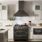 ZLINE 30 in. Wall Mount Range Hood 400 CFM Black Stainless Steel Push Button Controls LED Lighting (BS655N-30)