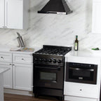 ZLINE 24 Inch Wall Mount Range Hood Convertible Vent Black Stainless Steel 400 CFM (BSKBN-24)