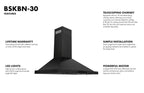 ZLINE Appliance Package - 30 in. Dual Fuel Range, Range Hood & Microwave in Black Stainless Steel, 3KP-RABRBRH30-MW