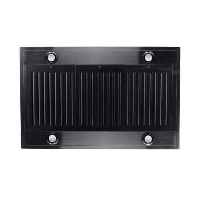 ZLINE 30 Inch Island Range Hood Convertible Vent Black Stainless Steel 400 CFM (BSKE2iN-30)