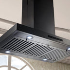 ZLINE 30 Inch Island Range Hood Convertible Vent Black Stainless Steel 400 CFM (BSKE2iN-30)