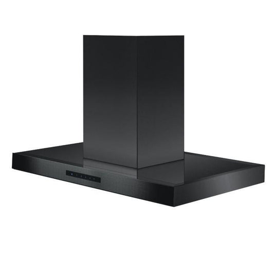 ZLINE 36 in. Island Mount Range Hood, Black Stainless Steel, 400 CFM Convertible Vent, LED Lighting (BSKE2iN-36)