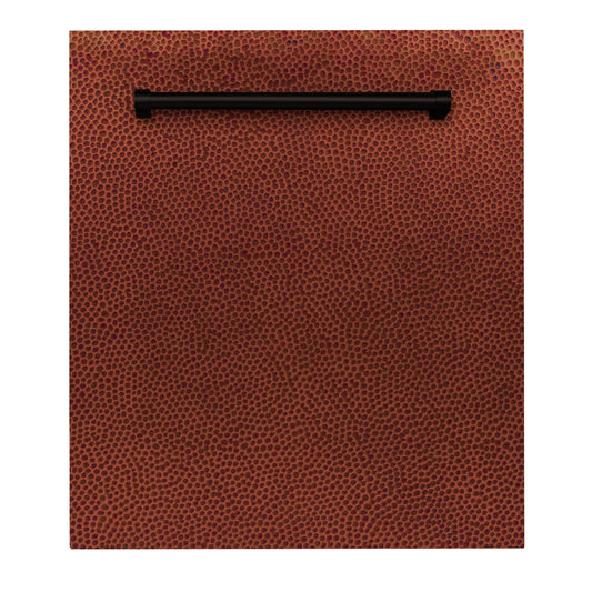 ZLINE 24 in. Top Control Dishwasher in Hand-Hammered Copper with Traditional Style Handle, DW-HH-H-24