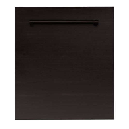ZLINE 24 in. Top Control Dishwasher Oil-Rubbed Bronze with Stainless Steel Tub and Traditional Style Handle, DW-ORB-H-24