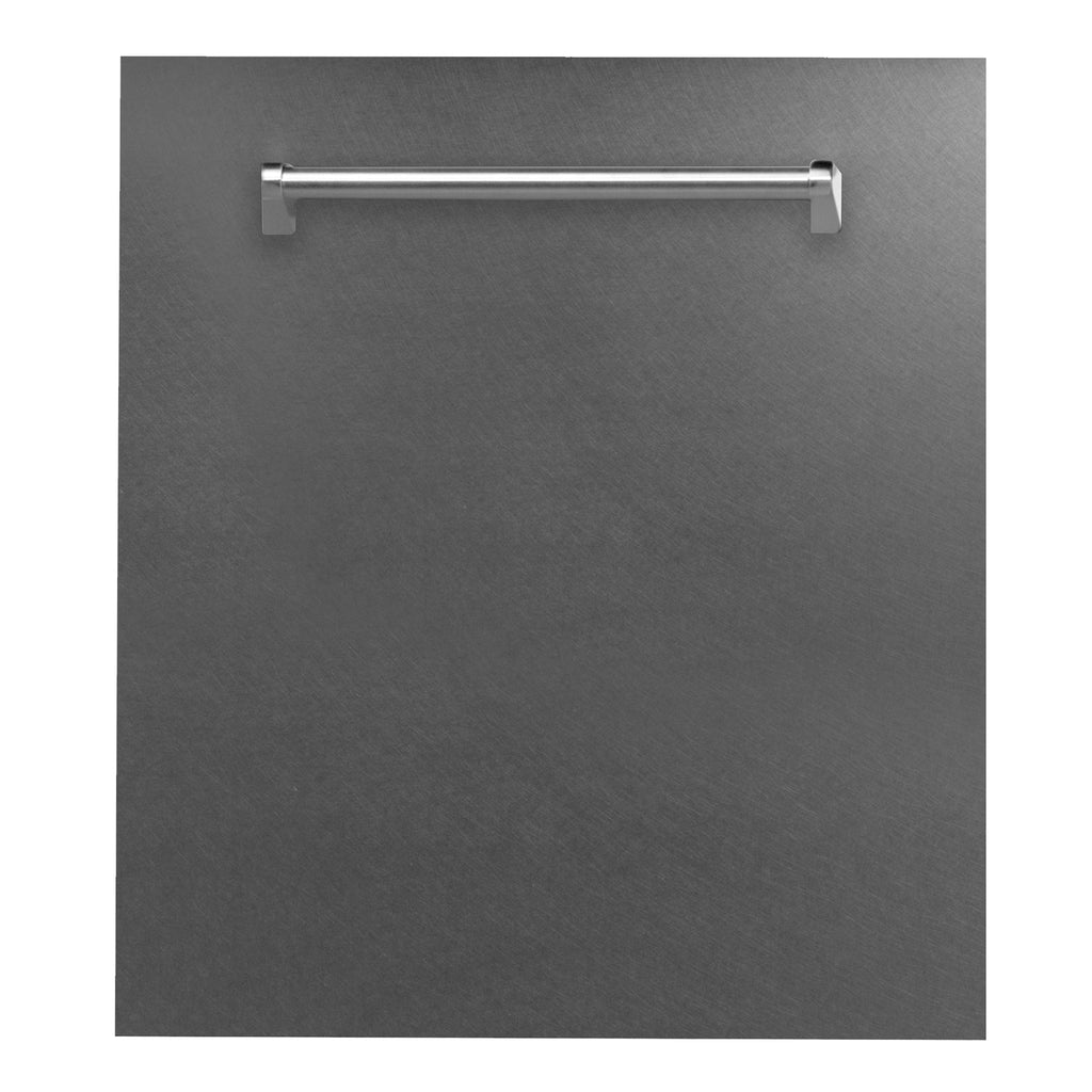 ZLINE 24" Top Control Built-In Dishwasher with Satin Stainless Steel Panel and Stainless Steel Tub with Traditional Style Handle, 52dBa, DW-SN-H-24