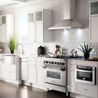 ZLINE Appliance Package - 30" Gas Range, Range Hood, 36" Refrigerator with Ice Maker, 24" Microwave Drawer and Dishwasher in Stainless Steel